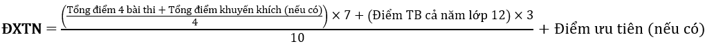 CÁCH TÍNH ĐIỂM XÉT TỐT NGHIỆP ĐỐI VỚI GIÁO DỤC TRUNG HỌC PHỔ THÔNG (THPT)